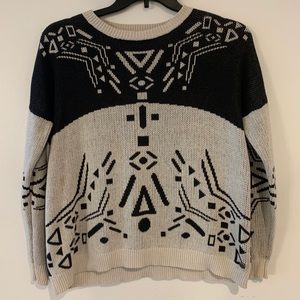 Black/white knit sweater